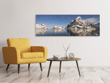 Laden Sie das Bild in den Galerie-Viewer, Leinwandbild Panorama Spiegelungen bei den Bergen