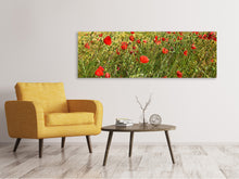 Laden Sie das Bild in den Galerie-Viewer, Leinwandbild Panorama Der Mohn im Wind