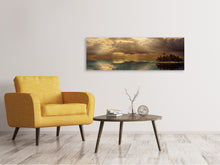 Laden Sie das Bild in den Galerie-Viewer, Leinwandbild Panorama Lichtspektakel am Meer