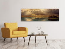 Laden Sie das Bild in den Galerie-Viewer, Leinwandbild Panorama Lichtspektakel am Meer