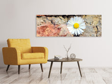Laden Sie das Bild in den Galerie-Viewer, Leinwandbild Panorama Blume in der Wand