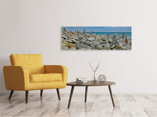 Laden Sie das Bild in den Galerie-Viewer, Leinwandbild Panorama Viele Steinstapel