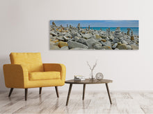 Laden Sie das Bild in den Galerie-Viewer, Leinwandbild Panorama Viele Steinstapel