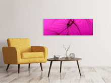 Laden Sie das Bild in den Galerie-Viewer, Leinwandbild Panorama Pusteblume in pink