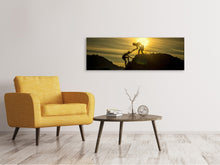 Laden Sie das Bild in den Galerie-Viewer, Leinwandbild Panorama Klettern in den Bergen