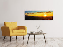 Laden Sie das Bild in den Galerie-Viewer, Leinwandbild Panorama Sonnenuntergang in der Welt der Berge