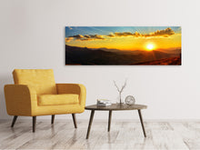 Laden Sie das Bild in den Galerie-Viewer, Leinwandbild Panorama Sonnenuntergang in der Welt der Berge