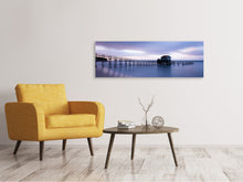 Laden Sie das Bild in den Galerie-Viewer, Leinwandbild Panorama Ein Haus am Wasser