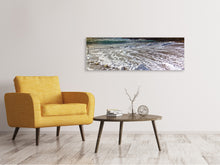 Laden Sie das Bild in den Galerie-Viewer, Leinwandbild Panorama Schaumkronen