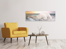 Laden Sie das Bild in den Galerie-Viewer, Leinwandbild Panorama Der Eisbär und das Meer