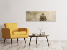 Laden Sie das Bild in den Galerie-Viewer, Leinwandbild Panorama Buddha im nebulösen Licht