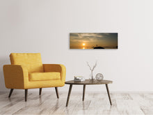 Laden Sie das Bild in den Galerie-Viewer, Leinwandbild Panorama Liebe den Sonnenuntergang am Meer