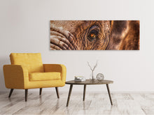 Laden Sie das Bild in den Galerie-Viewer, Leinwandbild Panorama Der Blick des Elefanten