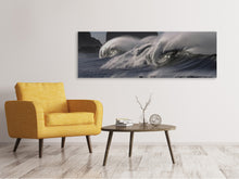Laden Sie das Bild in den Galerie-Viewer, Leinwandbild Panorama Faszinierende Wellen