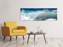 Laden Sie das Bild in den Galerie-Viewer, Leinwandbild Panorama Kraftvolle Brandung