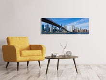 Laden Sie das Bild in den Galerie-Viewer, Leinwandbild Panorama Brooklyn Brücke bei Sonnenschein
