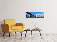 Laden Sie das Bild in den Galerie-Viewer, Leinwandbild Panorama Brooklyn Brücke bei Sonnenschein
