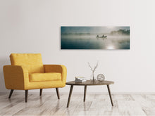 Laden Sie das Bild in den Galerie-Viewer, Leinwandbild Panorama Fischer im Sonnenaufgang