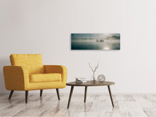 Laden Sie das Bild in den Galerie-Viewer, Leinwandbild Panorama Fischer im Sonnenaufgang