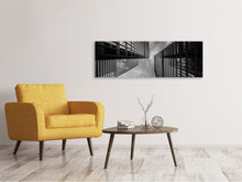 Laden Sie das Bild in den Galerie-Viewer, Leinwandbild Panorama Viele Wolkenkratzer