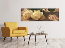 Laden Sie das Bild in den Galerie-Viewer, Leinwandbild Panorama Die Reinheit der Rosen