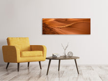 Laden Sie das Bild in den Galerie-Viewer, Leinwandbild Panorama Spuren in der Wüste