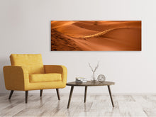 Laden Sie das Bild in den Galerie-Viewer, Leinwandbild Panorama Spuren in der Wüste