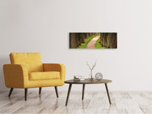 Laden Sie das Bild in den Galerie-Viewer, Leinwandbild Panorama Ein Weg im Wald
