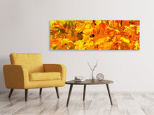 Laden Sie das Bild in den Galerie-Viewer, Leinwandbild Panorama Herbst Blätter