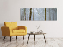 Laden Sie das Bild in den Galerie-Viewer, Leinwandbild Panorama Wald im Winter