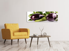 Laden Sie das Bild in den Galerie-Viewer, Leinwandbild Panorama Frische Auberginen