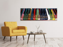 Laden Sie das Bild in den Galerie-Viewer, Leinwandbild Panorama Buntes Klavier