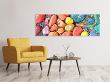 Laden Sie das Bild in den Galerie-Viewer, Leinwandbild Panorama Bunte Steine