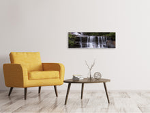 Laden Sie das Bild in den Galerie-Viewer, Leinwandbild Panorama Am Ende des Wasserfalls
