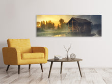 Laden Sie das Bild in den Galerie-Viewer, Leinwandbild Panorama Geheimnissvolle Hütte
