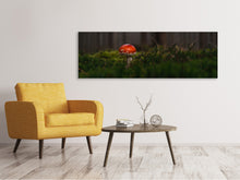 Laden Sie das Bild in den Galerie-Viewer, Leinwandbild Panorama Ein Pilz im Wald