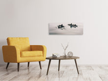 Laden Sie das Bild in den Galerie-Viewer, Leinwandbild Panorama Die Delfine