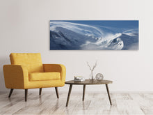 Laden Sie das Bild in den Galerie-Viewer, Leinwandbild Panorama Schnee Landschaft