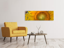 Laden Sie das Bild in den Galerie-Viewer, Leinwandbild Panorama Blütenstand einer Sonnenblume