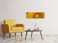 Laden Sie das Bild in den Galerie-Viewer, Leinwandbild Panorama Blütenstand einer Sonnenblume