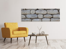 Laden Sie das Bild in den Galerie-Viewer, Leinwandbild Panorama Mauer aus Natur Steinen