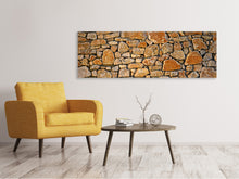 Laden Sie das Bild in den Galerie-Viewer, Leinwandbild Panorama Natur Steinmauer