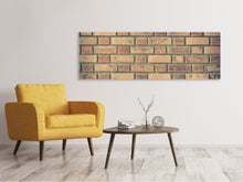 Laden Sie das Bild in den Galerie-Viewer, Leinwandbild Panorama Ziegel Wand