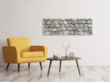 Laden Sie das Bild in den Galerie-Viewer, Leinwandbild Panorama Graue Stein Wand