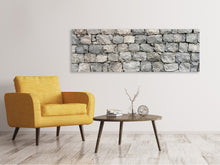Laden Sie das Bild in den Galerie-Viewer, Leinwandbild Panorama Graue Stein Wand