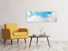 Laden Sie das Bild in den Galerie-Viewer, Leinwandbild Panorama Grashalme im Himmel