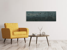 Laden Sie das Bild in den Galerie-Viewer, Leinwandbild Panorama Glänzende Wassertropfen