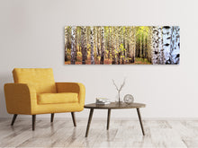 Laden Sie das Bild in den Galerie-Viewer, Leinwandbild Panorama der Weg zwischen Birken