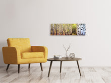 Laden Sie das Bild in den Galerie-Viewer, Leinwandbild Panorama der Weg zwischen Birken