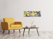 Laden Sie das Bild in den Galerie-Viewer, Leinwandbild Panorama Frische Frühlingsblumen
